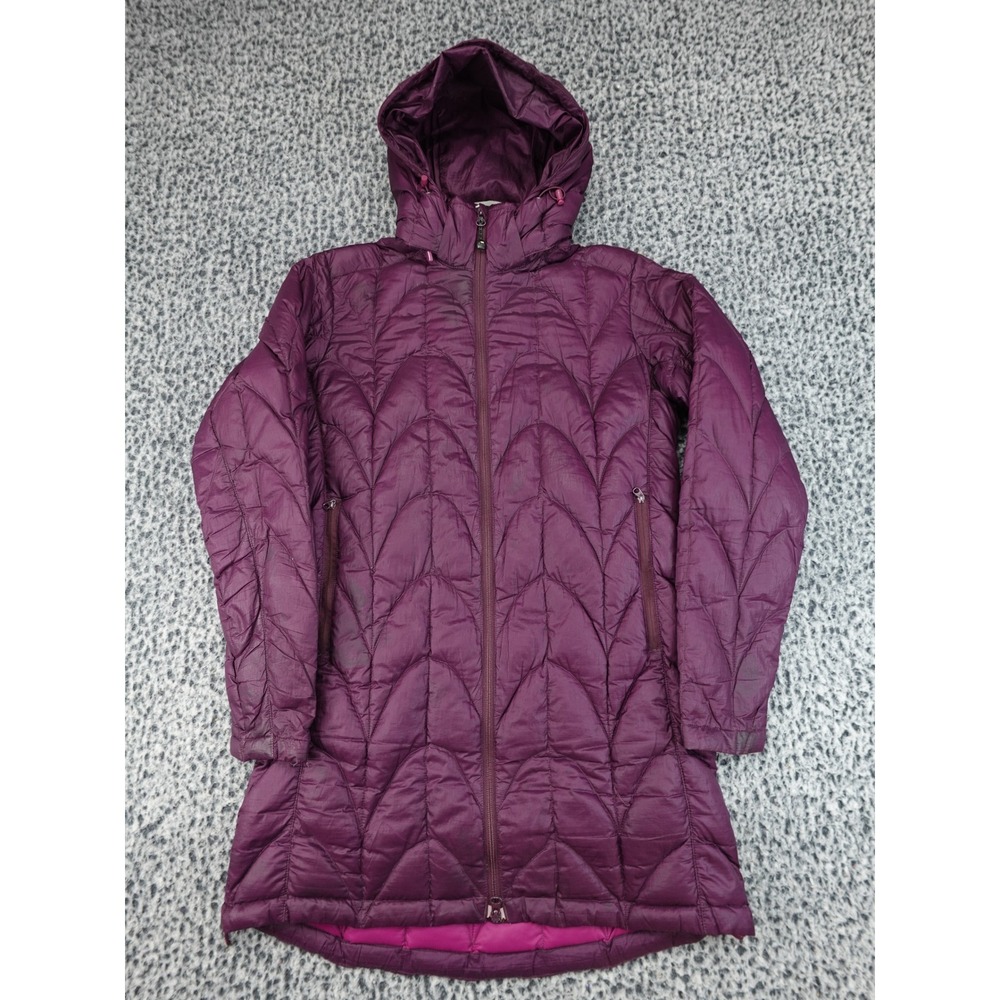 Outdoor Research Parka Womens Small Purple Down Hooded Quilted‎ Jacket